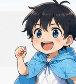 ガッツポーズをする一発寒太くんのマスコットキャラクター